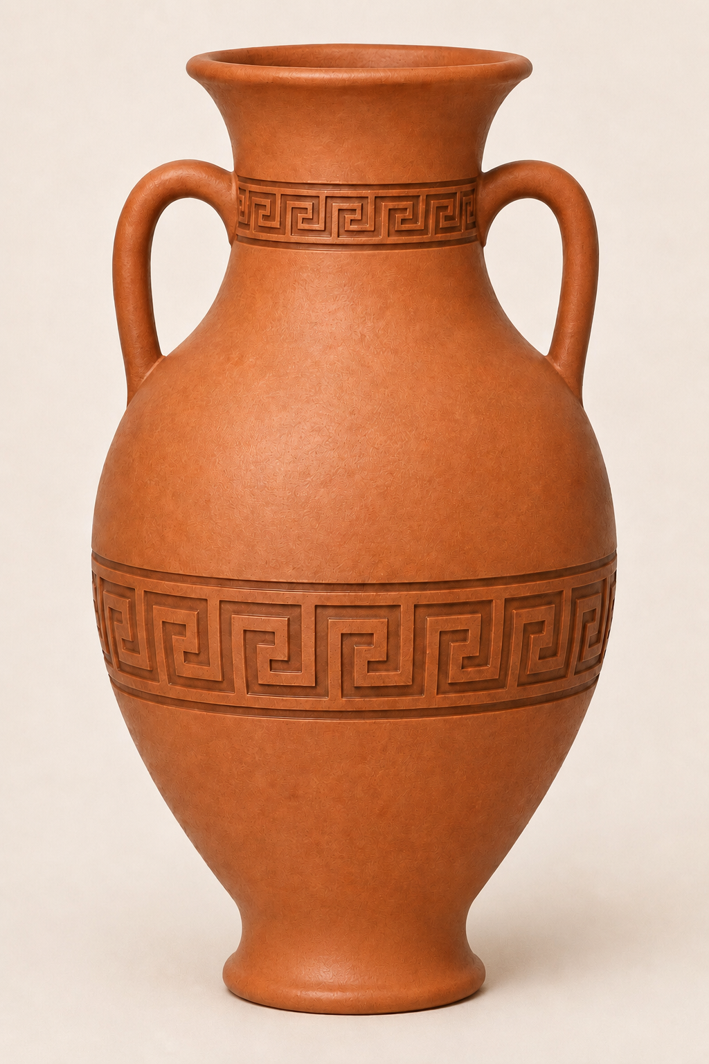 Amphore Grec vue de face en finition terracotta naturelle mate