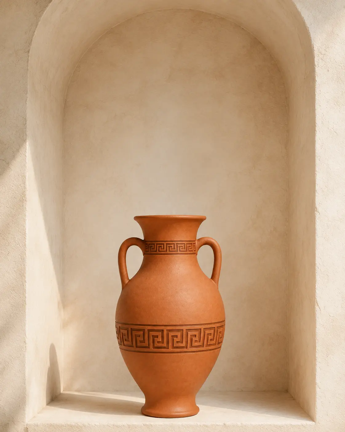Amphore Grec dans une niche architecturale